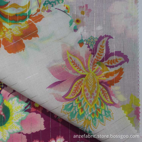 New arrival printed cotton dobby lurex fabric